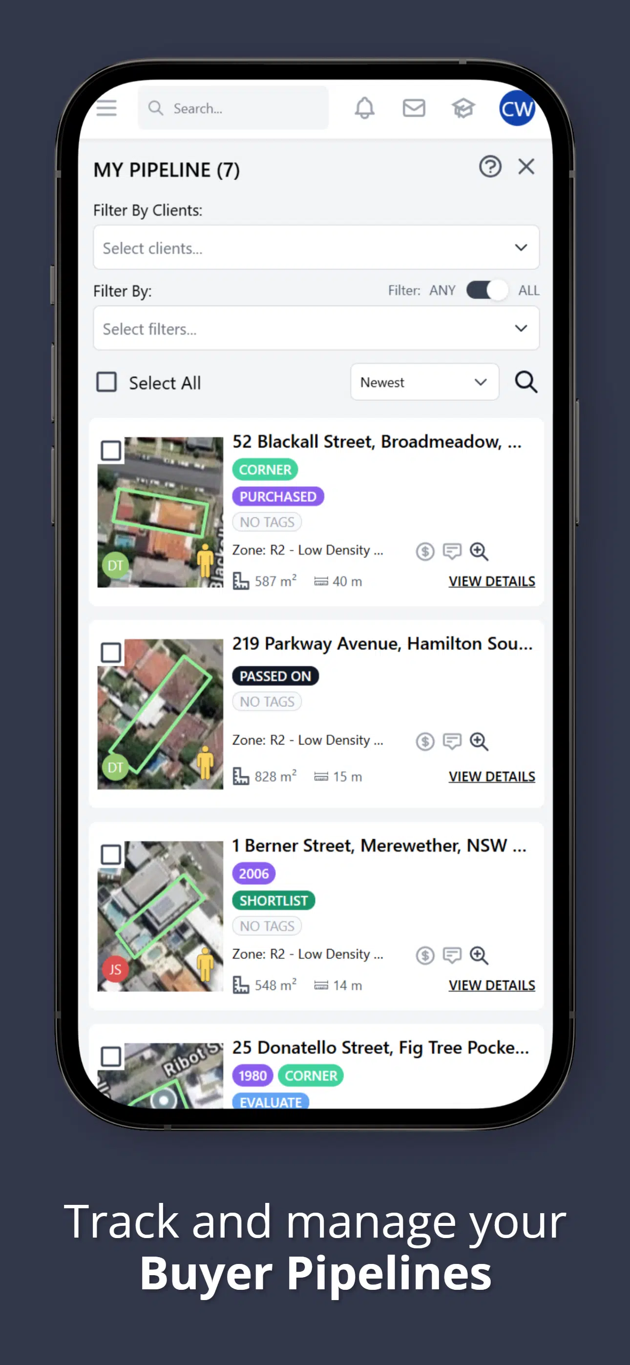 Track and manage your buyer pipelines