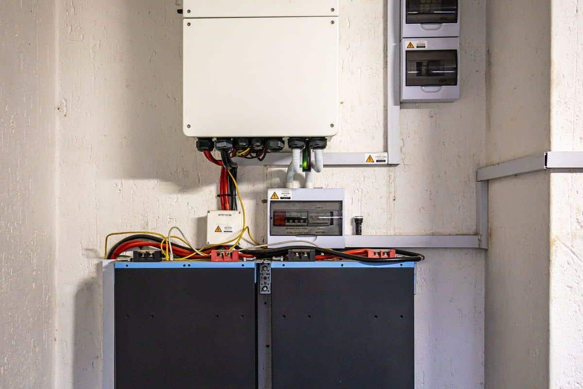 Hybrid inverter and home battery storage installed in a utility room